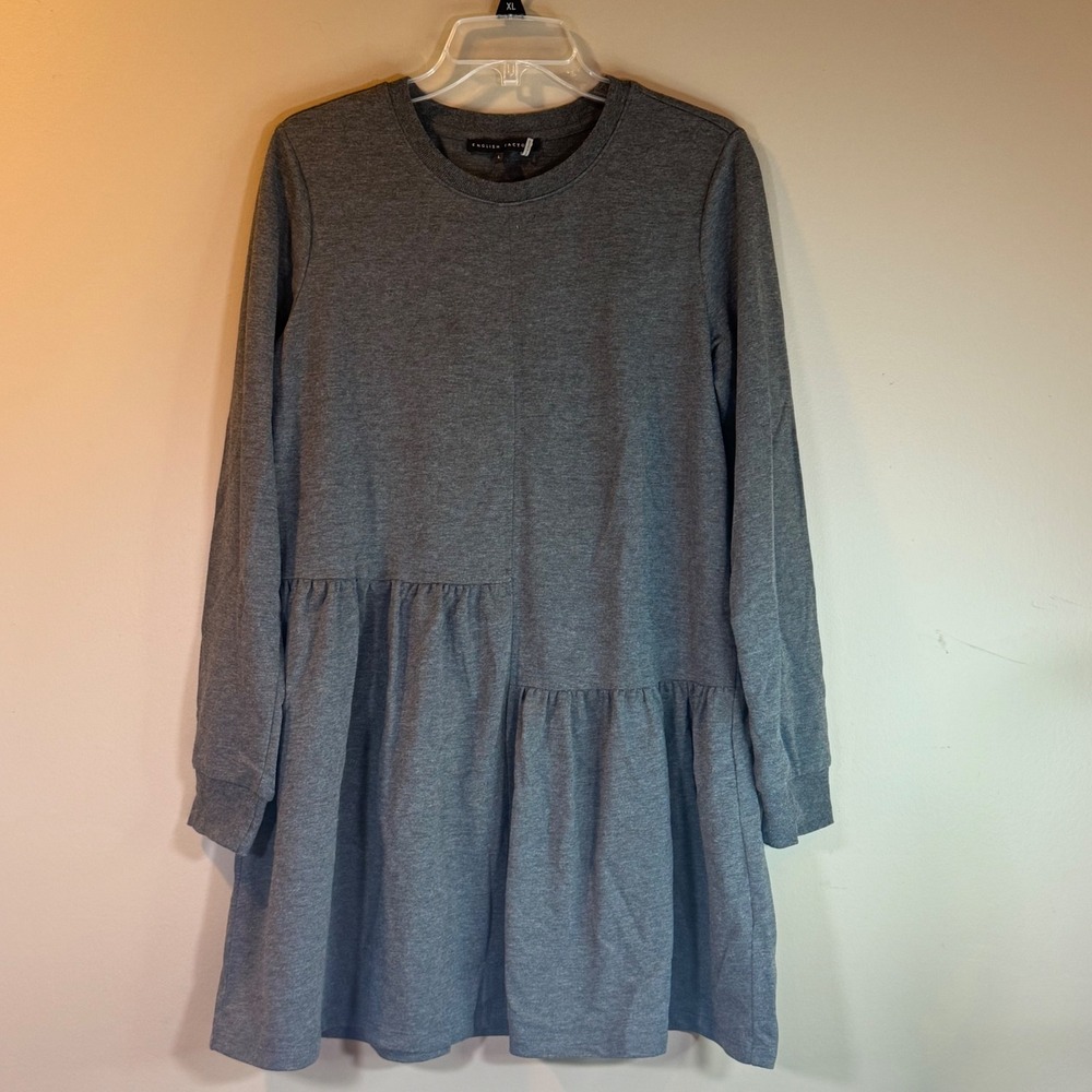 Anthropologie English Factory Tshirt Dress L Long Sleeve Mini Minimalist Casual